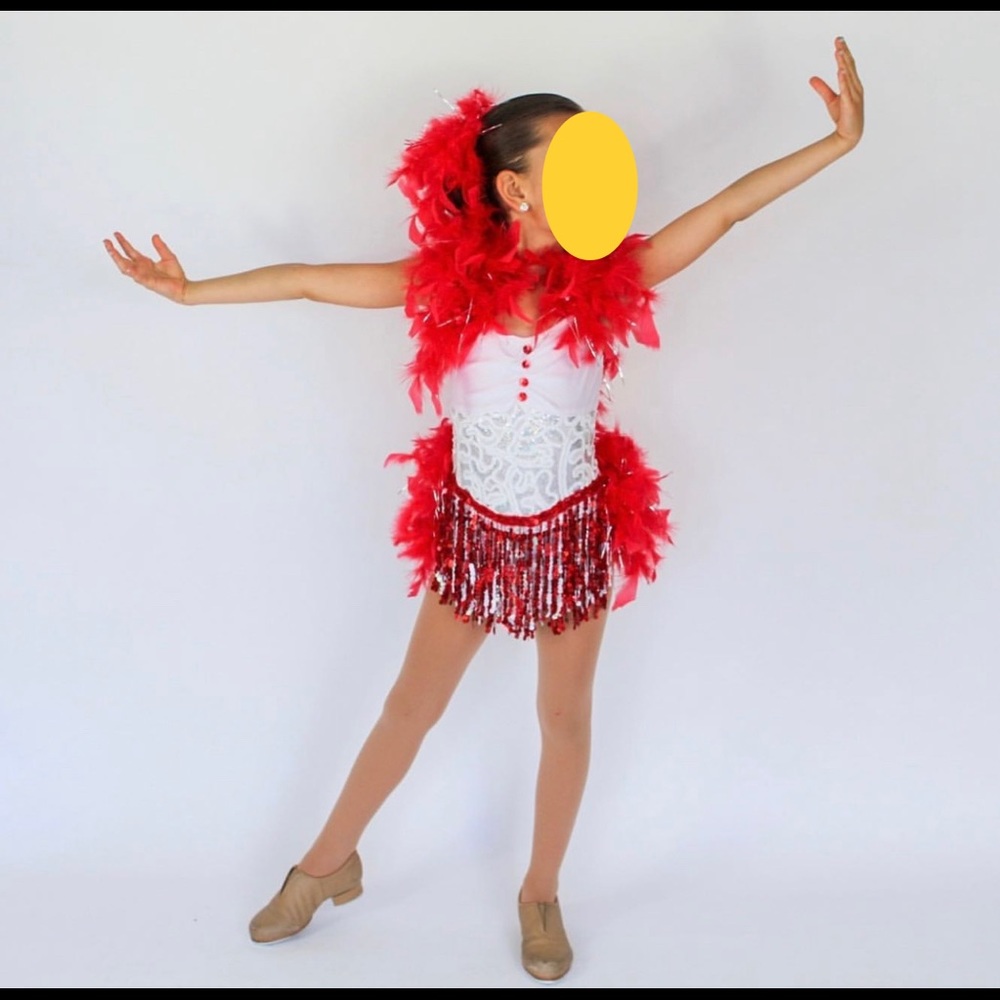 Glamour white and red costume